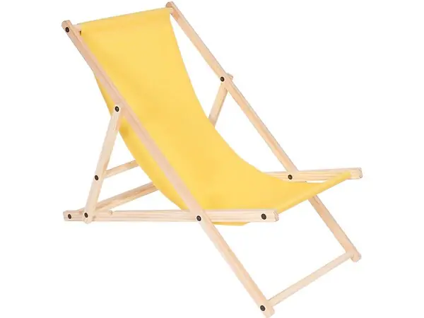 Lot de 2 transats en bois "Chilienne" - 107 x 56.5 x 81 cm - Jaune HABITAT ET JARDIN Produit De Marque