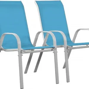 Fauteuil jardin Textilène "Cordoba" - Phoenix - Bleu - Lot de 2 HABITAT ET JARDIN Jusqu'à Épuisement Des Stocks