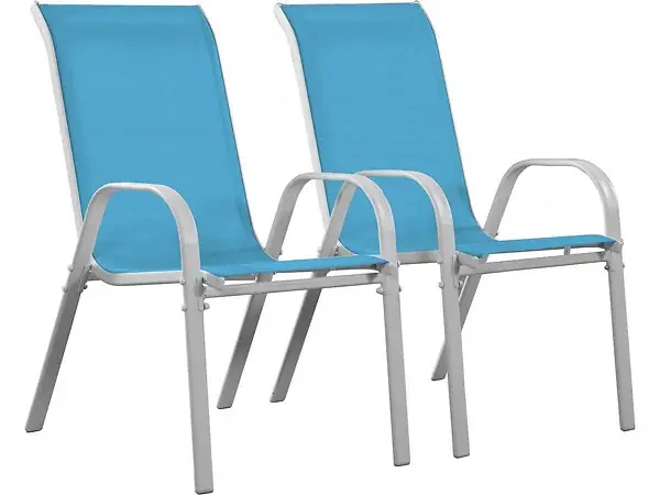 Fauteuil jardin Textilène "Cordoba" - Phoenix - Bleu - Lot de 2 HABITAT ET JARDIN Jusqu'à Épuisement Des Stocks
