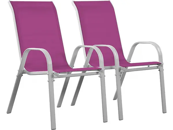 Fauteuil jardin Textilène "Cordoba" - Phoenix - Rose - Lot de 2 HABITAT ET JARDIN Must-Have