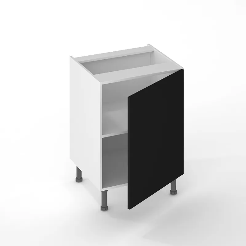 Porte pour meuble de cuisine Lotus noir mat 70 x 60 cm OFITRES Dernier Modèle