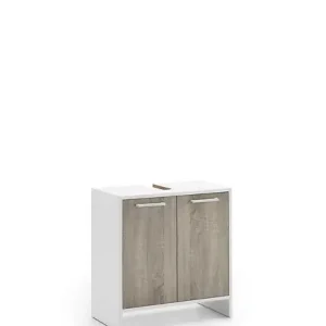 Meuble sous lavabo 2 portes Mela 2 - Chêne - 60x61,8x32,6cm LEMPERT Seulement Aujourd'hui
