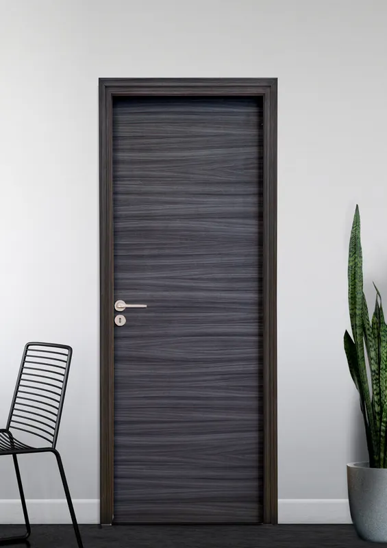 Bloc-porte fin de chantier postformé H.204 x l.83 cm décor mélanimé EBENE poussant droit - SMIS Top Vente