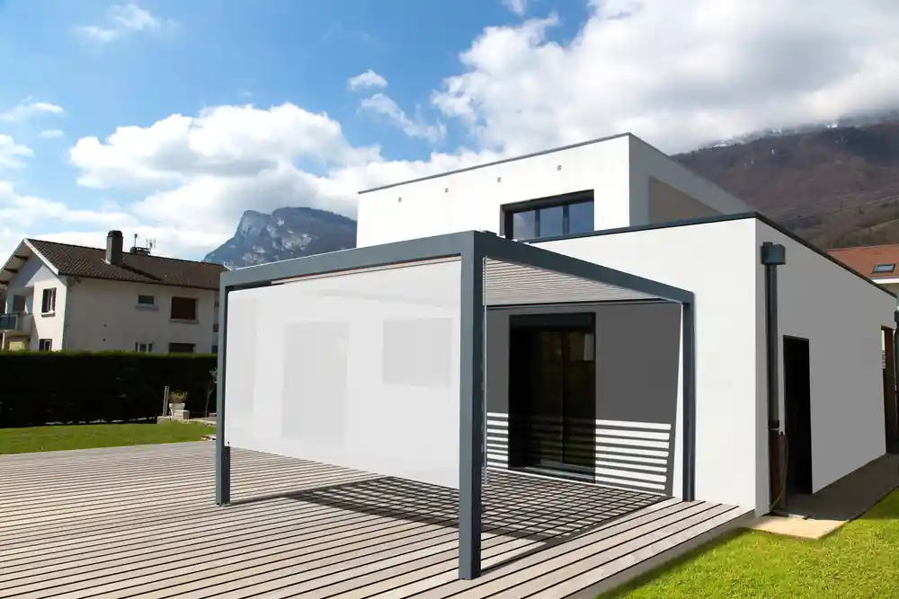Store façade pergola Sofia HOMALU Super Prix