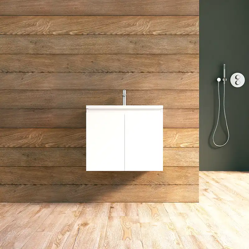 Must-Have Meuble de salle de bains Gaya 2 portes L60 x H50 x P46 cm MDF blanc