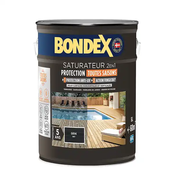 Dernière Chance Saturateur bois Biosource Ébène - 5L BONDEX