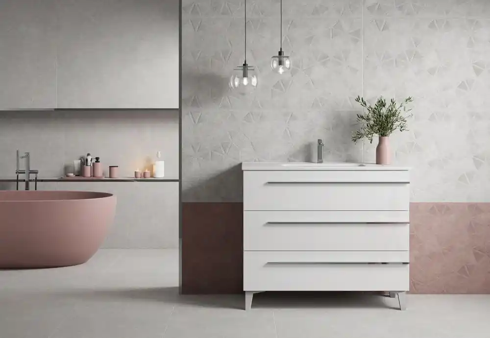 Meuble de salle de bains Cies 3 tiroirs L100 x H84 x P45 cm panneau de particules blanc Prix Choc
