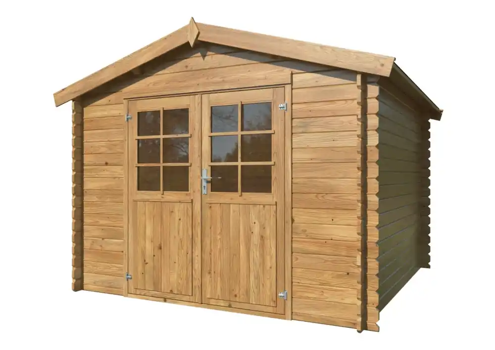 Abri de jardin en bois traité autoclave marron Valence 2 - 9,5 m² hors-tout - WHITE WOOD Top Vente