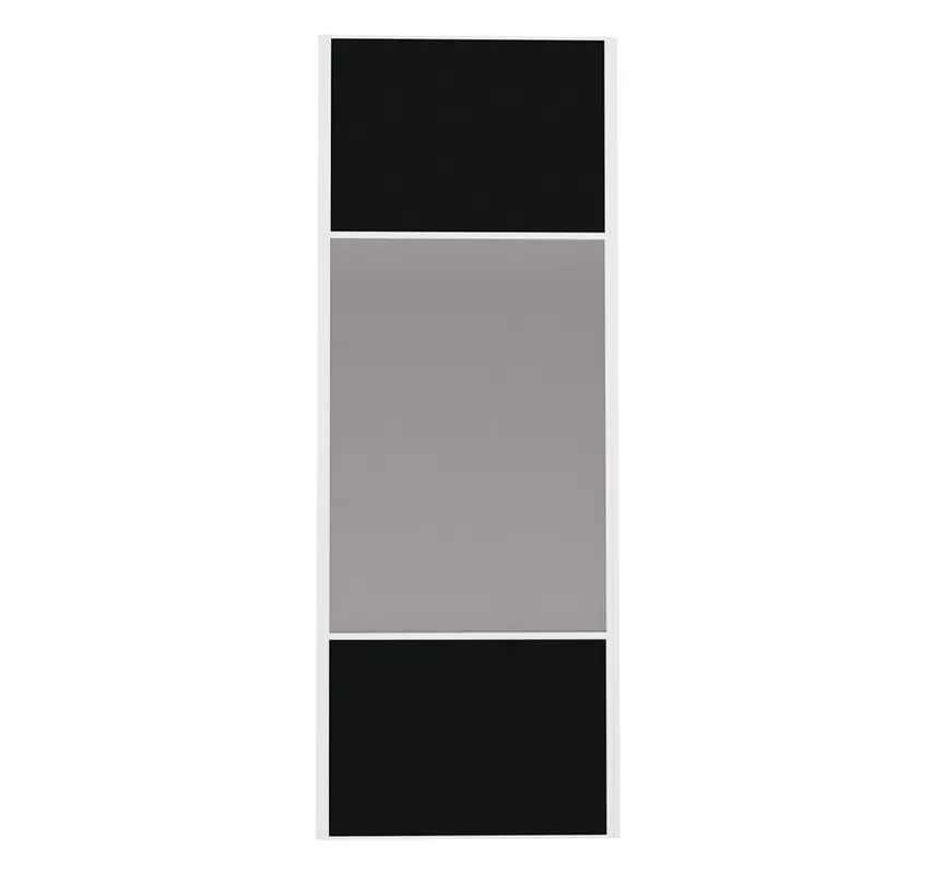 Soldes Porte de placard Miroir et Noir Profil blanc H 248,5 x L 62,2 cm YNGENIO