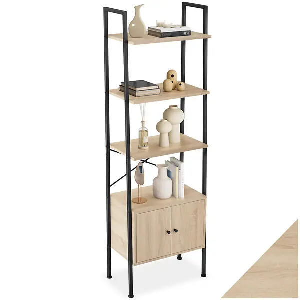 Etagère échelle Brentwood 57,5x34x173cm Bois clair industriel, Chêne Sonoma TECTAKE Achat Immédiat