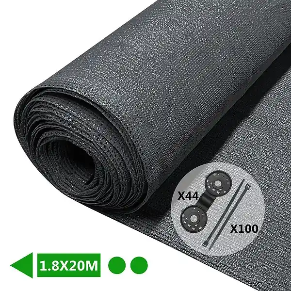 Petit Prix Brise vue occultant en HDPE 150g/m² 1.8x20m avec attaches de fixation anthracite VOUNOT
