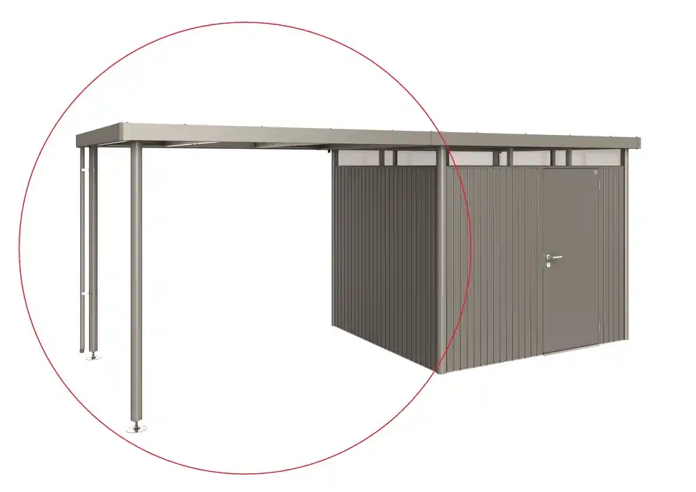Acheter En Ligne Auvent pour abri de jardin AVANTGARDE A8 GRISFONCE 2PORTE 8,37m² BIOHORT Livraison à domicile incluse
