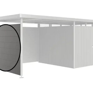 Paroi d‘auvent pour abri de jardin AVANTGARDE A2 GRISQUARTZ 1PORT 3,65m² BIOHORT Livraison à domicile incluse Prix Réduit