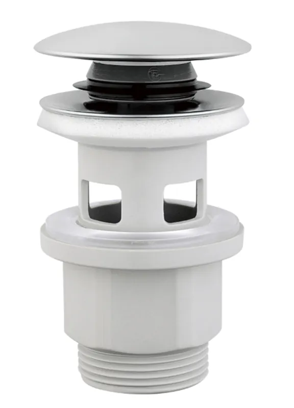 Quantité Limitée Bonde de lavabo clic-clac avec trop plein NF blanc et chrome 75mm ROUSSEAU SANITAIRE