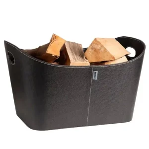 Panier à bûches noir Baseline en matériaux recyclés PET ADURO Seulement Aujourd'hui