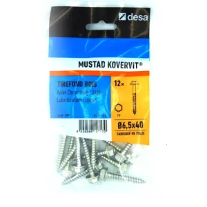 Tirefond Kovervit TH 6.5 x 40 mm par 12 MUSTAD Retour Gratuit