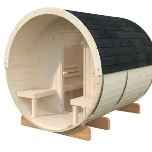 Sauna extérieur rond en bois Palmako Anita 4 places avec poêle - 8,6 m² - PALMAKO Prix Choc