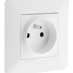 Marque Prise 2P+T 16A simple - Blanc - Encastrée ZENITECH