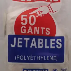 Gants jetables polyéthylène - Usage unique - Lot de 50 GECOSAC Meilleur Choix