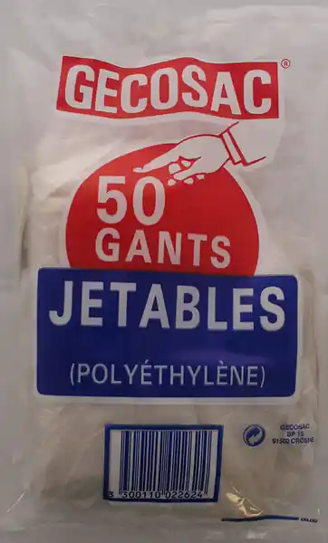 Gants jetables polyéthylène - Usage unique - Lot de 50 GECOSAC Meilleur Choix