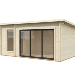 Nouveauté Sauna extérieur Palmako Sanna 6 places baie coulissante double vitrage - 18,3 m² - PALMAKO