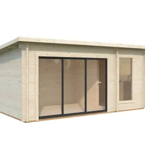 Top Vente Sauna extérieur Palmako Sanna avec studio et baie simple vitrage - 18,3 m² - PALMAKO
