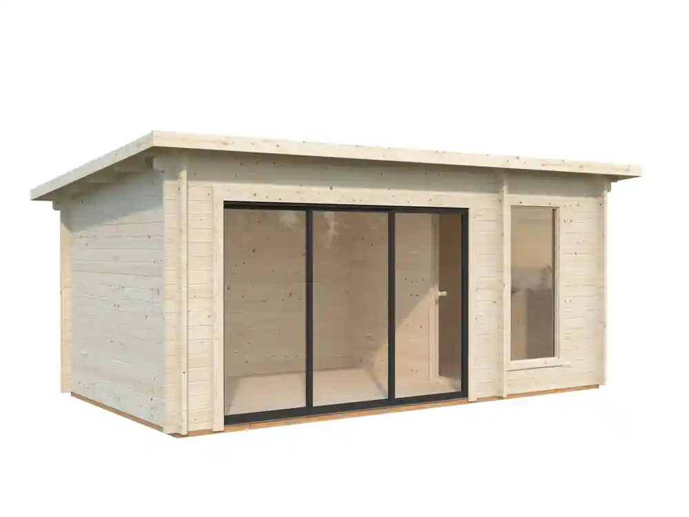 Top Vente Sauna extérieur Palmako Sanna avec studio et baie simple vitrage - 18,3 m² - PALMAKO