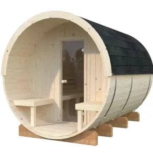 Meilleur Prix Sauna extérieur rond en bois Palmako Anita 4 places avec poêle - 10,4 m² - PALMAKO