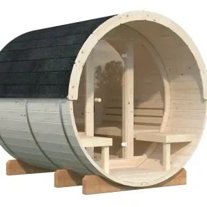 Jusqu'à Épuisement Des Stocks Sauna extérieur rond en bois Palmako Anita 4 places avec poêle - 8,6 m² - PALMAKO