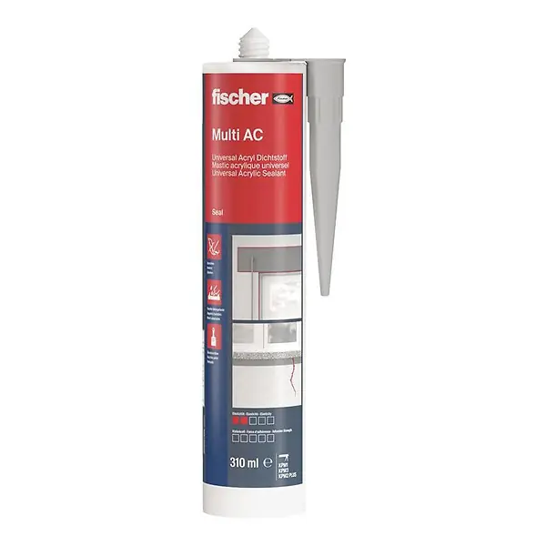 Mastic acrylique Multi AC gris FISCHER 53111 Utilisation intérieure 1 cartouche de 310 ml avec canule Haute Qualité