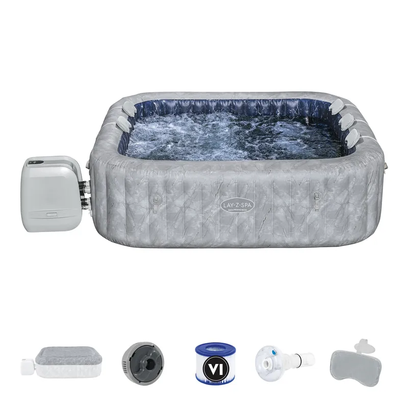 Meilleur Choix Spa gonflable carré 7 places San Francisco - BESTWAY
