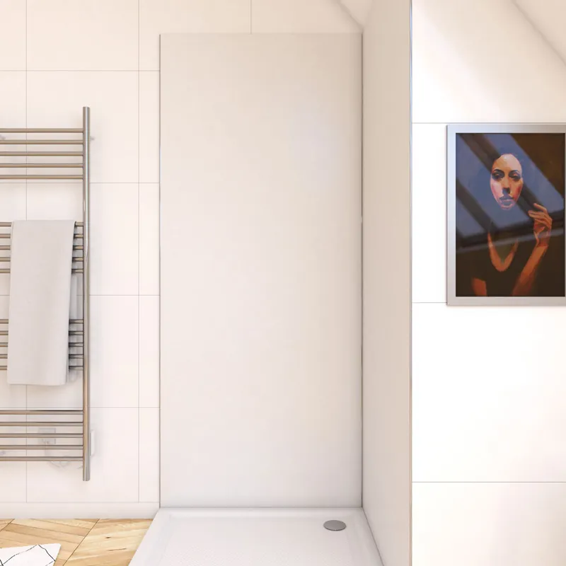 Meilleure Vente Panneau mural de douche aluminium blanc 90 x 210 cm AURLANE