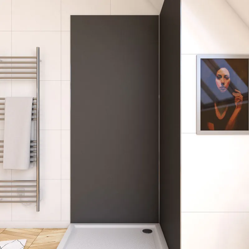 Panneau mural de douchealuminium gris 90 x 210 cm AURLANE Achetez Aujourd'hui