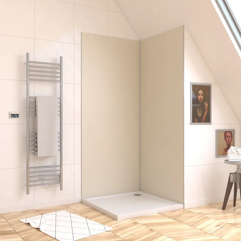 Panneau mural de douche aluminium ivoire 90 x 210 cm AURLANE Commande En Gros