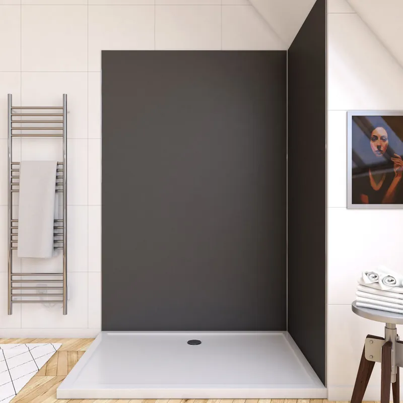 Acheter Direct Panneau mural de douche aluminium gris 120 x 210 cm AURLANE