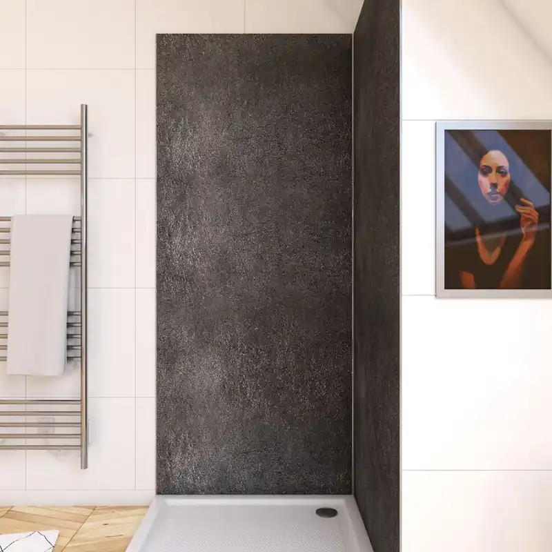 Populaire Panneau mural de douche pierre Silver Grey finition pierre 90 x 210 cm AURLANE