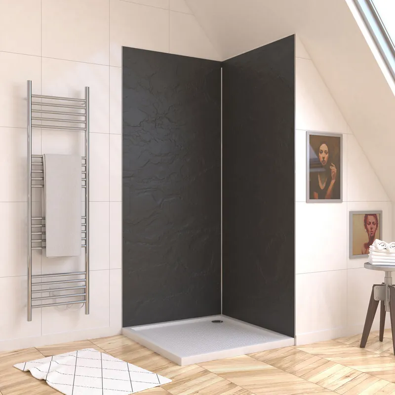 Offre Limitée Panneau mural de douche ardoise et résine Ardoise 90 x 210 cm AURLANE