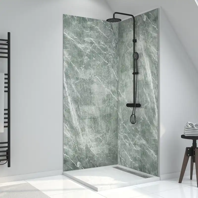 Remise Panneau mural de douche pierre Artic Green 90 x 210 cm AURLANE