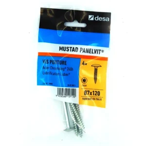 Vis de pose filetage partiel Torx 7 x 120 mm par 4 MUSTAD Seulement Aujourd'hui