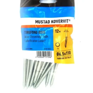 Tirefond Kovervit TH 6.5 x 110 mm par 12 MUSTAD Bon Marché