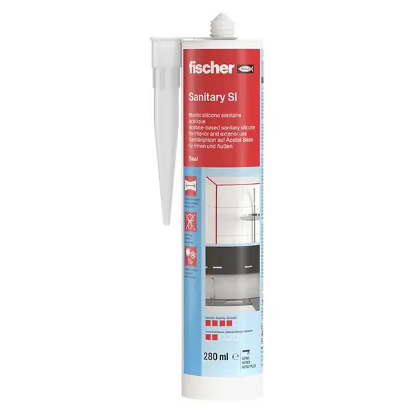 Mastic silicone SI transparent spécial sanitaires FISCHER 58515 - 1 cartouche de 280 ml Solde