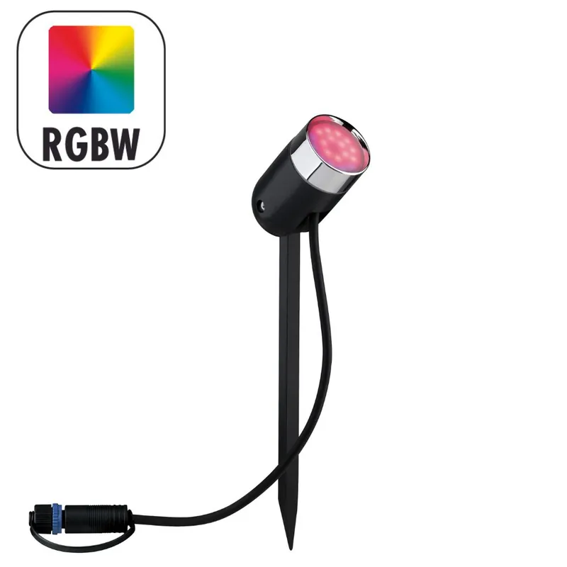 Prix Réduit Spots LED extérieur RGBW multicolore ZigBee IP65 3x4,5W 3x170 lumens 24V Kit de démarrage - Pike Plug & Shine PAULMANN