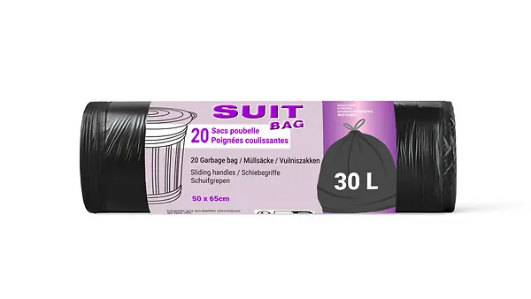 Réduction Sac poubelle poignée coulissante 30L SUIT BAG