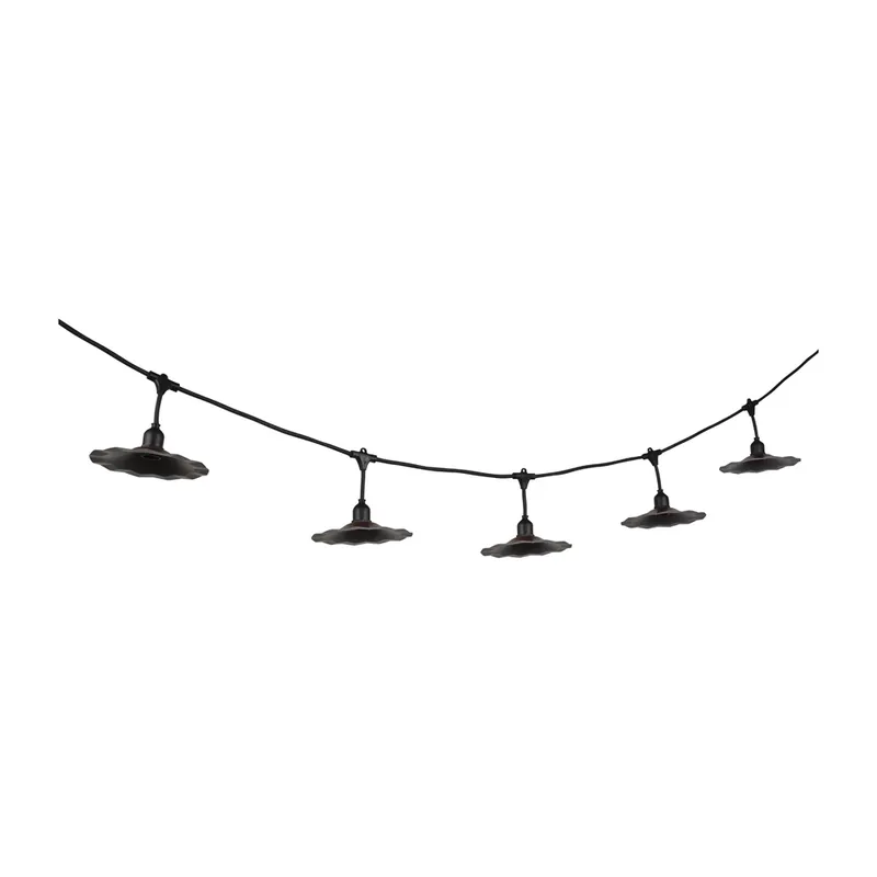 Guirlande lumineuse extérieur E27 6m Musette noir IP44 25W - COREP Authentique