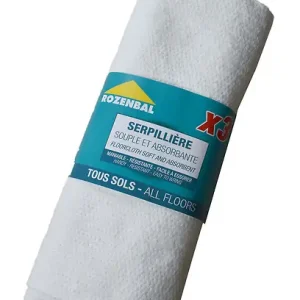 Lot de 3 serpillières non tissées blanches 60x50 cm ROZENBAL Produit De Marque