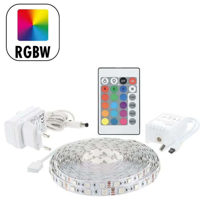 Affaire À Saisir Ruban LED 10m prêt à l‘emploi multicolore avec télécommande 30W 12V GEFOM