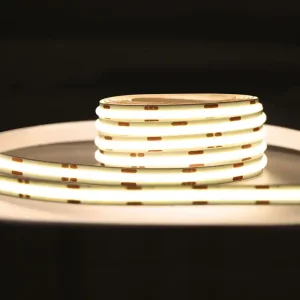 Ruban LED COB 5m prêt à l‘emploi blanc chaud avec interrupteur 24W 12V GEFOM Prix Réduit
