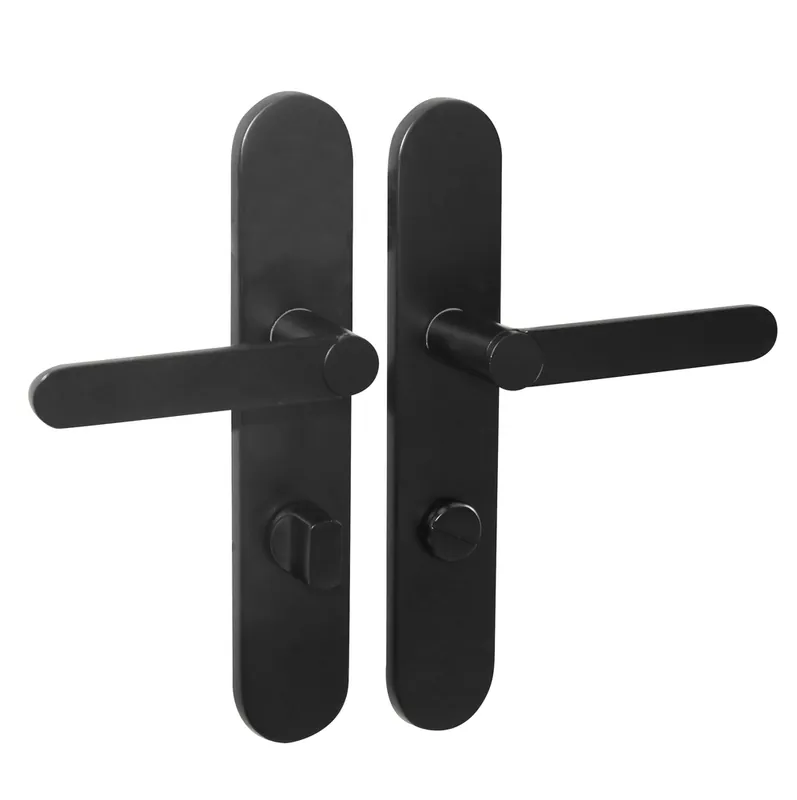 Meilleur Prix Poignées de porte sur plaques à condamnation sans perçage Meudon K noir mat LINEA BERTOMANI