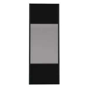 Jusqu'à Épuisement Des Stocks Porte de placard Miroir et Noir Profil noir H 248,5 x L 92,2 cm YNGENIO