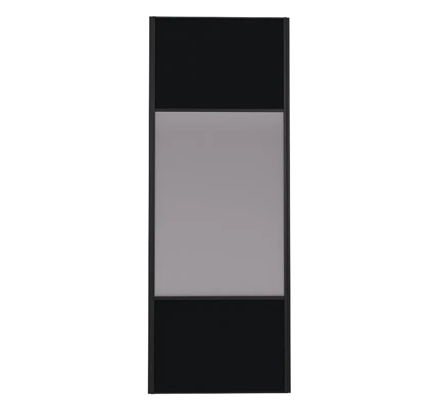 Jusqu'à Épuisement Des Stocks Porte de placard Miroir et Noir Profil noir H 248,5 x L 92,2 cm YNGENIO